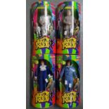 Four Austin Powers fully poseable dolls, to include: Dr Evil, Dr Evil in silver suit, Austin