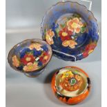 Collection of ceramics to include: Clarice Cliff floral posy vase together with Royal Doulton '