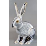 Royal Crown Derby bone china paperweight, 'Starlight Hare', in original box. (B.P. 21% + VAT)
