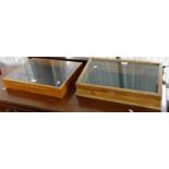 Two similar glass table top display cabinets, the largest 46x34cm approx. (2) (B.P. 21% + VAT)