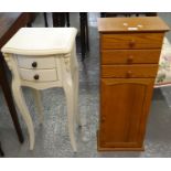 French style serpentine two drawer bedside cabinet together with a modern oak finish free standing