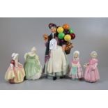 Four Royal Doulton bone china figurines, to include: 'Biddy Pennyfarthing', Dinky Do', 'Tootles', '