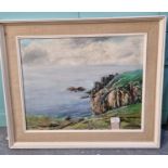 Frank Warren (British 20th century), Pembrokeshire Cliff Scene, signed and dated 1964. Oils on