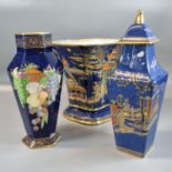 Carlton Ware 'Mikado' two handled vase (21cm high approx), together with a Bisto Mikado style design