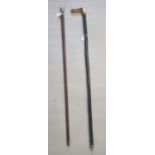 Two walking canes, one with white metal knop the other with horn grip. (2) (B.P. 21% + VAT)