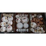 Three boxes of china to include: various floral teaware; modern Chinese, Old Royal, Old Foley