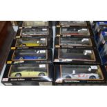 Ten Maisto 1:18 scale diecast model sportscars in original boxes to include: Mercedes Benz 300S,