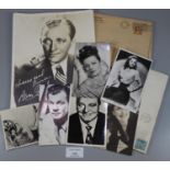 Collection of some signed and facsimile printed black and white photographs of actresses in the
