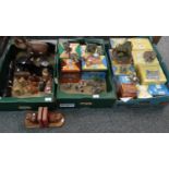 Three boxes of assorted elephant figures to include: various boxed 'Tuskers' the adventures of Henry