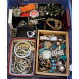 Collection of vintage and other jewellery to include: watches, charm necklace, panther head necklace