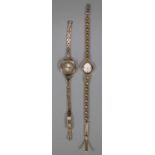 9ct gold ladies wristwatch and strap 16g approx. Together with another J W Benson 9ct gold ladies