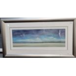 After Laurence Coulson, panoramic beach scene with figures, signed in pencil by the artist and