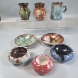 Collection of Ewenny pottery items to include: pin dishes, ashtray, straight sided mug etc. (8) (B.