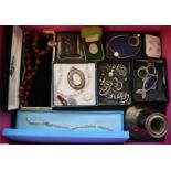 Collection of hallmarked sterling and 925 silver jewellery and other silver items to include: candle