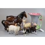 Collection of Beswick animals to include: Horse, Stallion, Collie Dog, Fawn etc. together with a