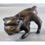 Oriental probably Chinese cast bronze figure of a mythical beast/Fo Dog. 9.5cm long approx. (B.P.