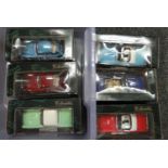 Six Superior 1:24 diecast model vehicles all in original boxes to include: 1955 Ford Thunderbird,