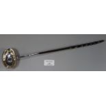 Silver brandy/toddy ladle inset with Latin coin dated 1787. (B.P. 21% + VAT)