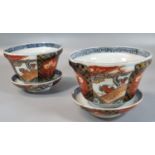 Pair of Japanese Imari porcelain Chawan lidded tea bowls. (2) (B.P. 21% + VAT)