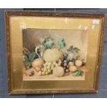 Helen Darke (Early 20th century British), still life study of fruit and foliage, signed.