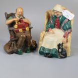 Two Royal Doulton bone china figurines to include: 'Forty Winks HN1974' and 'The Toymaker