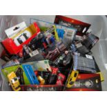 Box of diecast vehicles in original packaging to include: Dickie diecast, Asda Turbo cars, Rastar