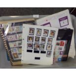 Plastic box of all World stamps in packets, envelopes, on pages, covers etc. Many 100s. (B.P.