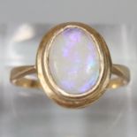 14K gold opal dress ring. size L1/2. 3g approx. (B.P. 21% + VAT)