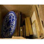 Box of assorted furnishing pictures, Turkish pottery plate etc. (B.P. 21% + VAT)