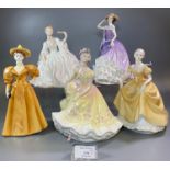 Two Royal Doulton bone china figurines to include: 'Ninette' and Pretty Ladies 'Sandra'. Together