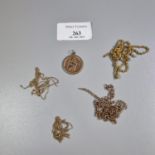 Collection of 9ct gold chains. 5g approx. (B.P. 21% + VAT)