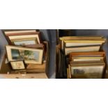 Two boxes of assorted furnishing pictures, various. (B.P. 21% + VAT)