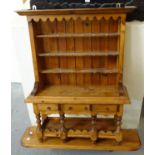 Modern miniature pine rack back pot board dresser on undershelf. (B.P. 21% + VAT)