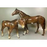 Large Beswick brown racehorse, together with another brown Beswick horse. (2) (B.P. 21% + VAT) Large