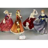 Four Royal Doulton bone china figurines to include: 'Julia', 'Jacqueline', 'Gail' and 'Autumn