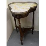 French design and gilded walnut clover shaped marble top side/lamp table. (B.P. 21% + VAT)