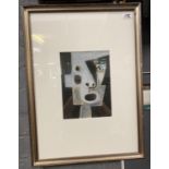 John Roberts (Welsh 1923-2003), abstract study 'Robert Meyrick', coloured etching, signed in