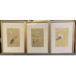 Japanese School, a set of three studies of Shubunkin goldfish, watercolours. 18 x 12cm approx.