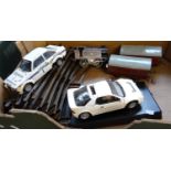 Two Sunstar diecast model vehicles to include: Ford Escort together with probably Hornby tinplate