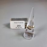 18ct gold and platinum twist shank diamond ring. One diamond missing. 2.7g approx. Size L1/2. (B.