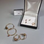 Collection of 9ct gold hoop and other earrings. (B.P. 21% + VAT)