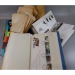 Box with all World stamps collection in albums and small brown bags including GB First Day