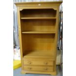 Modern pale oak open bookcase. (B.P. 21% + VAT)