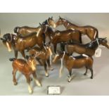 A collection of eight Beswick and other horses and foals. (8) (B.P. 21% + VAT)