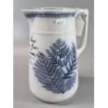 19th Century Llanelly pottery fern jug, 'Mary Lewis, Cowyn Grove, born January 24th 1859'. (B.P. 21%