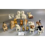 Collection of mainly Beswick and other china animals to include: Dalmatians, Labrador, Jack
