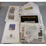 USA mostly used collection in stockbook and range of stamp presentation cards in plastic box. Stamps