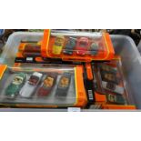Plastic box comprising eight IL Cast diecast 1:43 scale models to include: Mercedes Benz, Mustang,