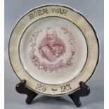 Late 19th/early 20th Century transfer printed pottery plate commemorating the Boer War 1899-1901,