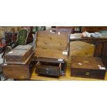 Collection of 19th century and other boxes, stationary rack etc. (5) (B.P. 21% + VAT)